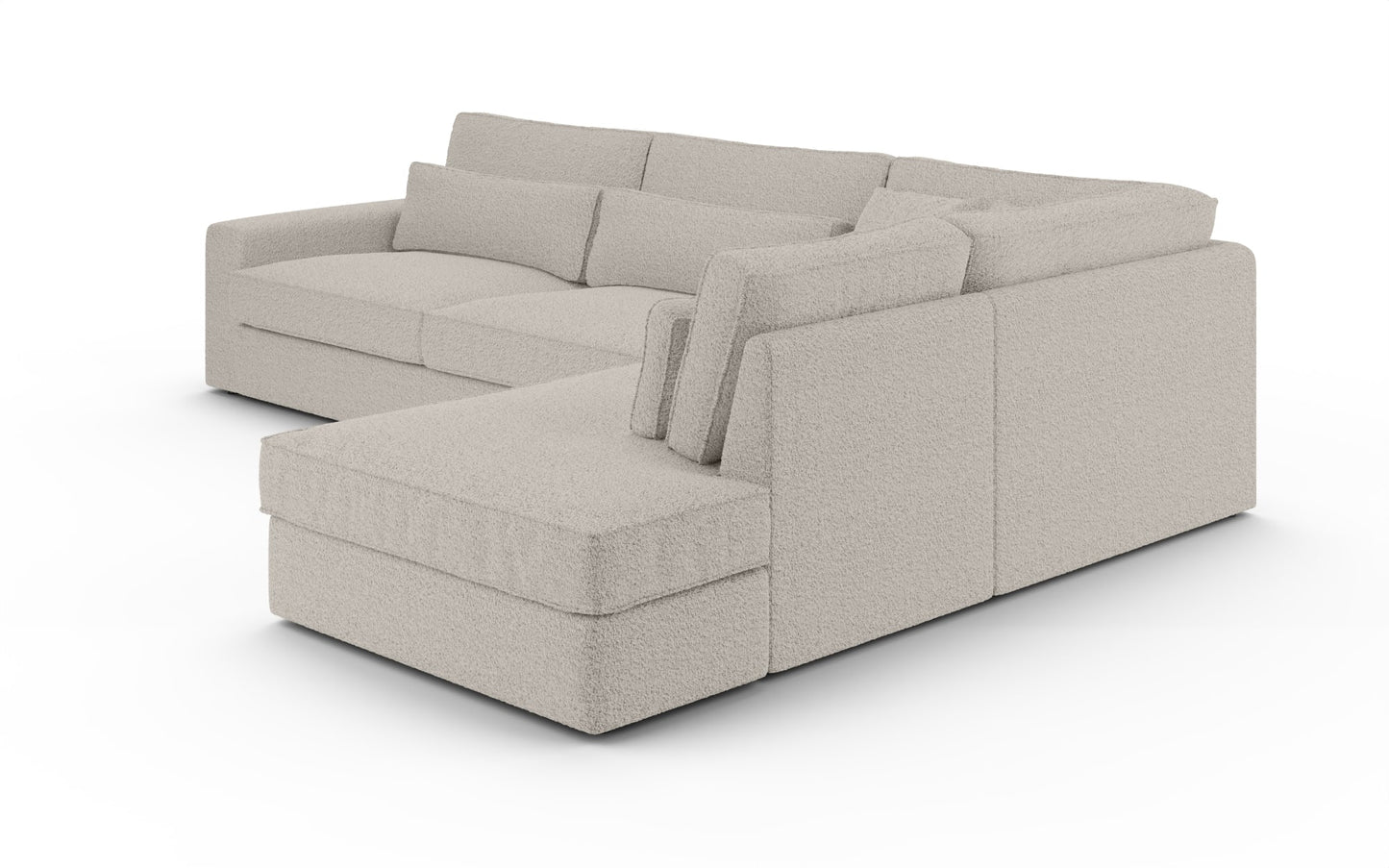 CANAPE LE BRISTOLA ANGLE DROIT DOUDOU BOUCLE  315X230cm