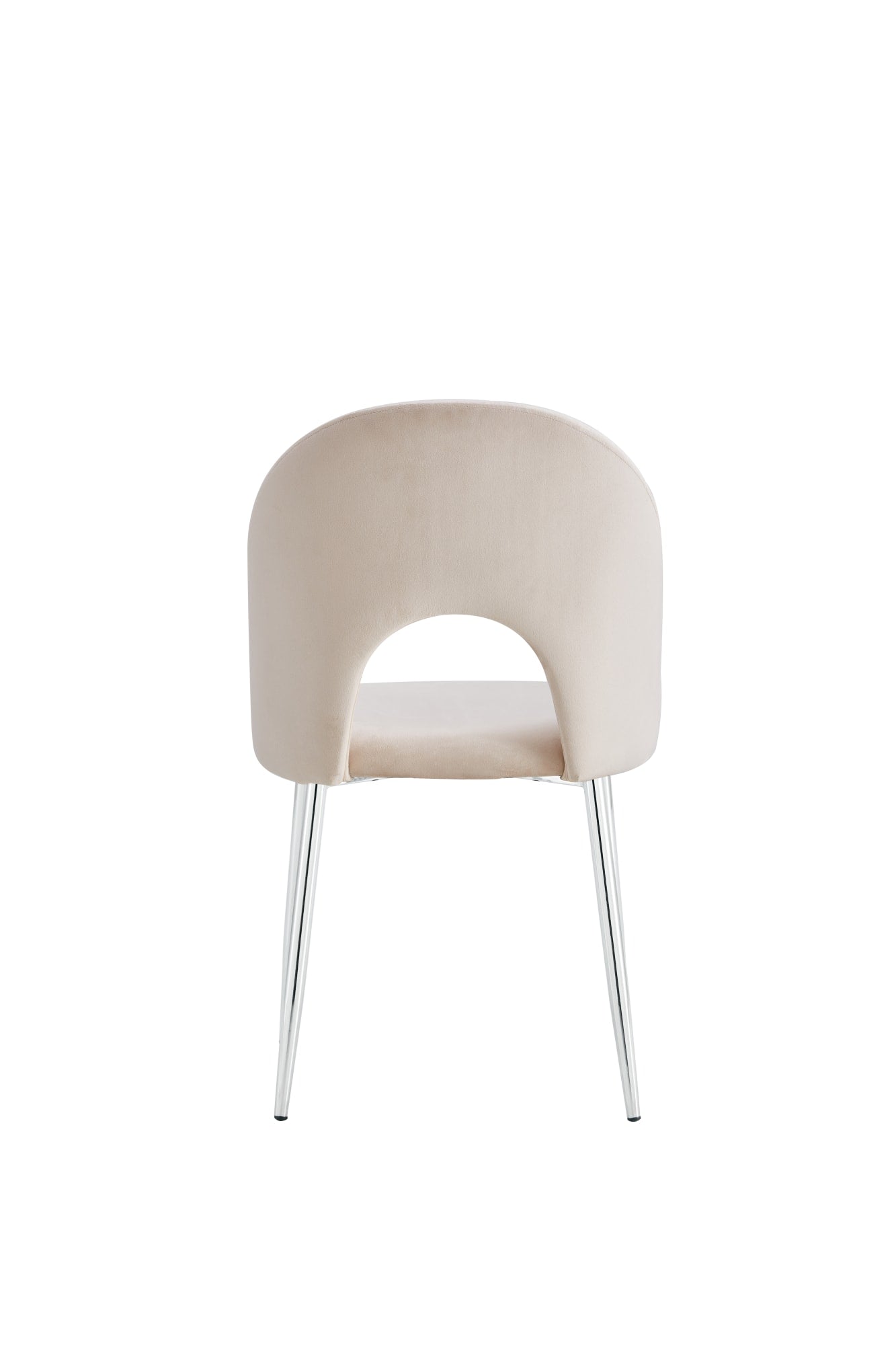 CHAISE TEDDY BEIGE PIED CHROME