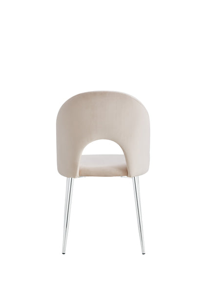 CHAISE TEDDY BEIGE PIED CHROME
