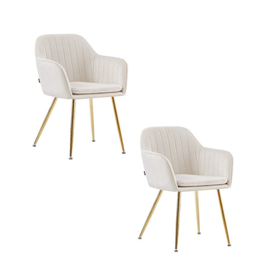 Lot de 2 chaises Chic KANVAS en velours pieds Gold