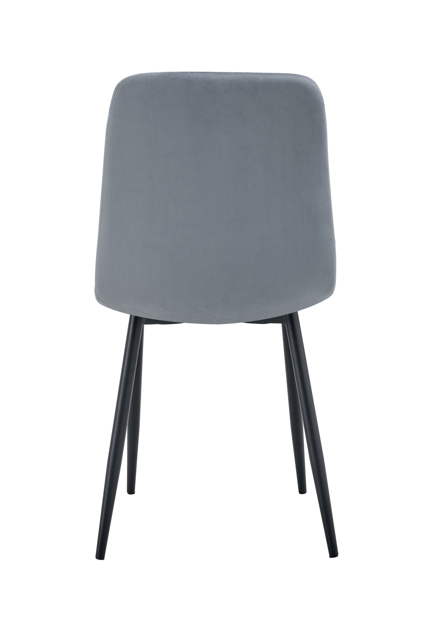 CHAISE ELISA PIED METAL NOIR VELOURS GRIS