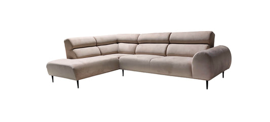 BELMONT CANAPE ANGLE GAUCHE VELOURS BEIGE
