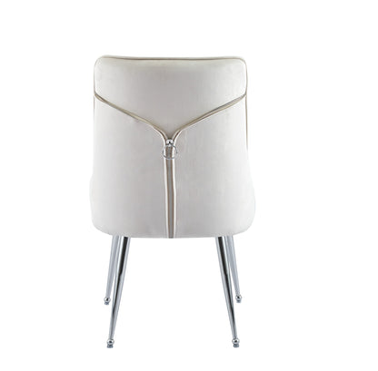 CHAISE ZIP CHROME VELOURS BEIGE