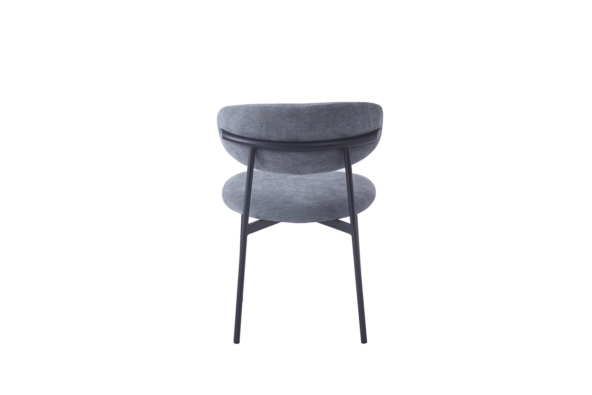 CHAISE LULU PIEDS METAL NOIR SERGE ANTHRACITE