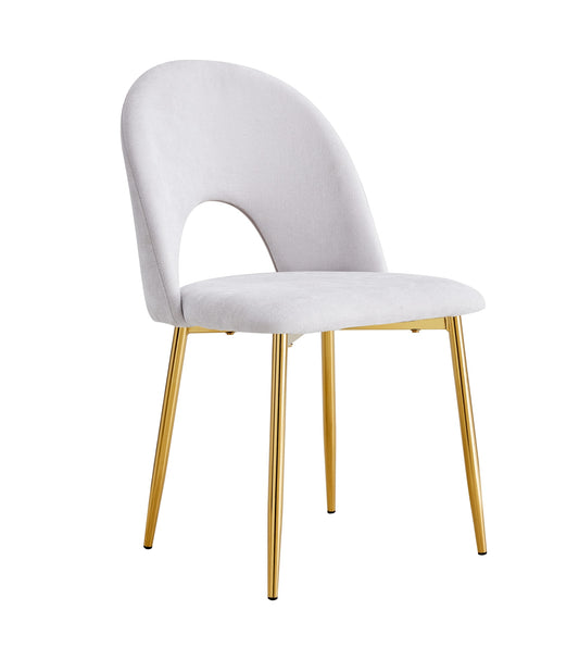 CHAISE TEDDY CHENILLE LIGHT GREY PIED GOLD
