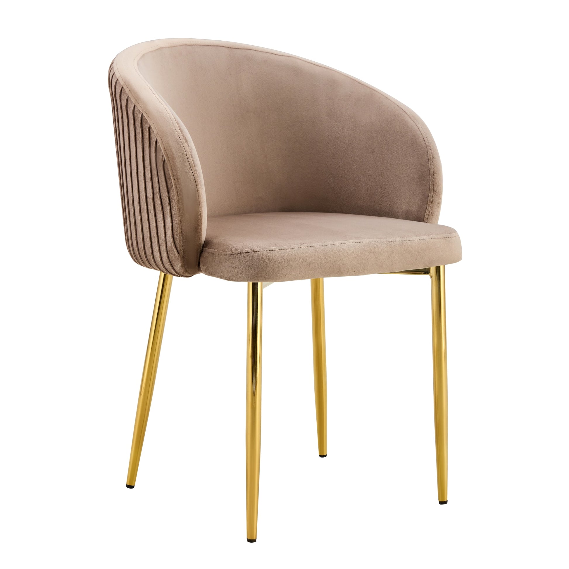 CHAISE AVEC ACCOUDOIR CARLITA MOKA PIED GOLD
