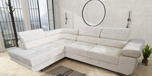 CANAPE TOULOUSE ANGLE GAUCHE DOUDOU BOUCLE 275x205cm