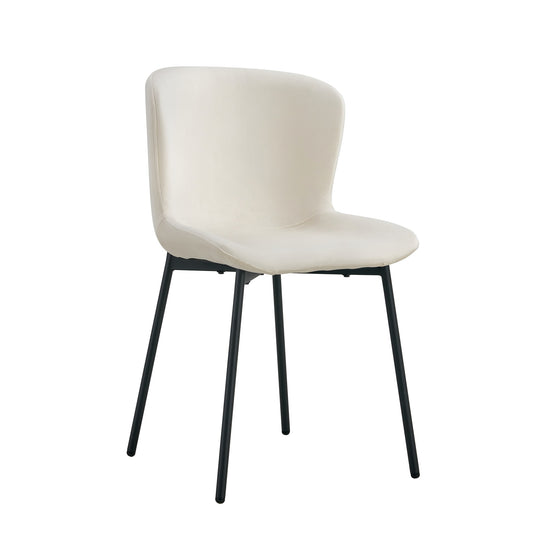 CHAISE HAILEY PIED METAL NOIR ASSISE ECRU