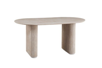 TABLE A MANGER ROXANNE PLATEAU BEIGE PIED BEIGE 160X90X75CM