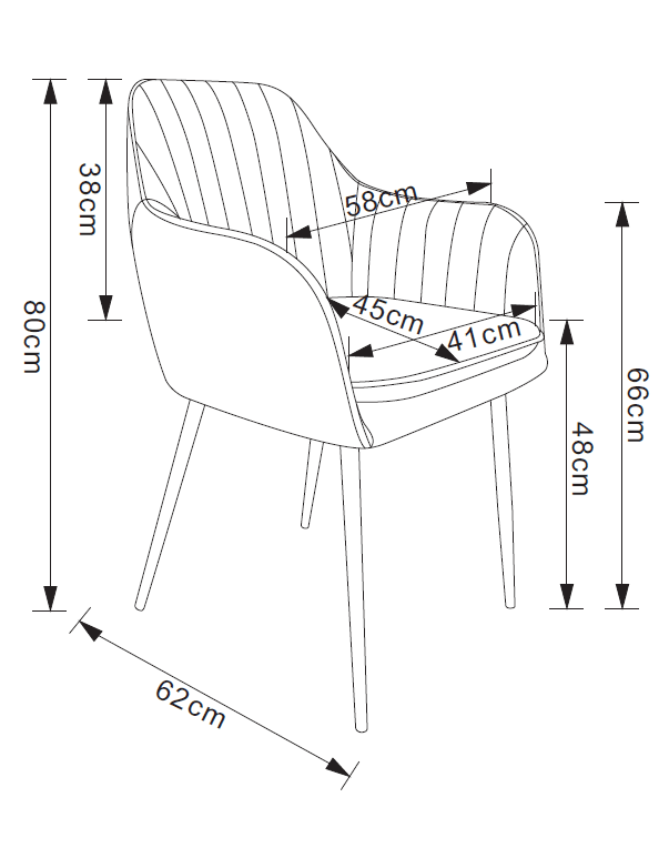 CHAISE AVEC ACCOUDOIR KANVAS PIEDS METAL NOIR VELOURS ANTHRACITE