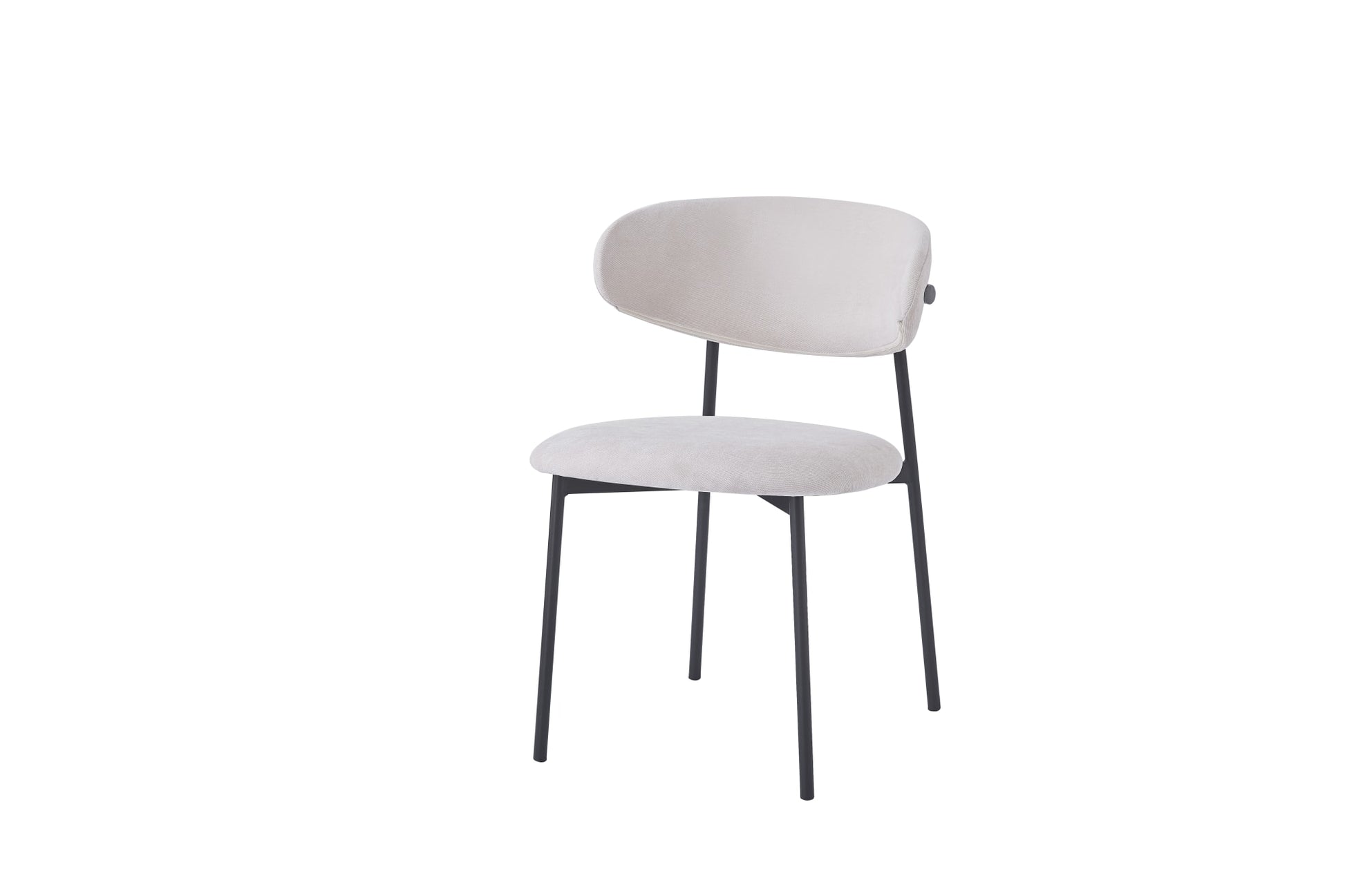 CHAISE LULU PIEDS METAL NOIR SERGE BEIGE