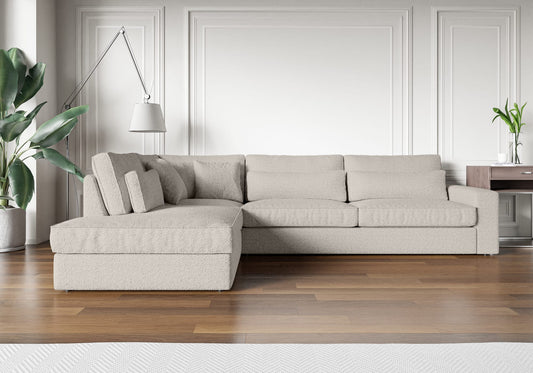 CANAPE LE BRISTOLA ANGLE GAUCHE DOUDOU BOUCLE 315X230cm