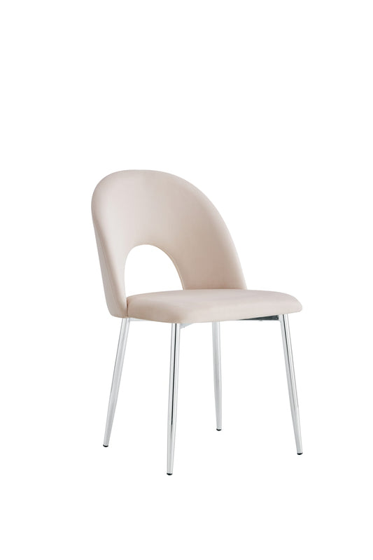 CHAISE TEDDY BEIGE PIED CHROME