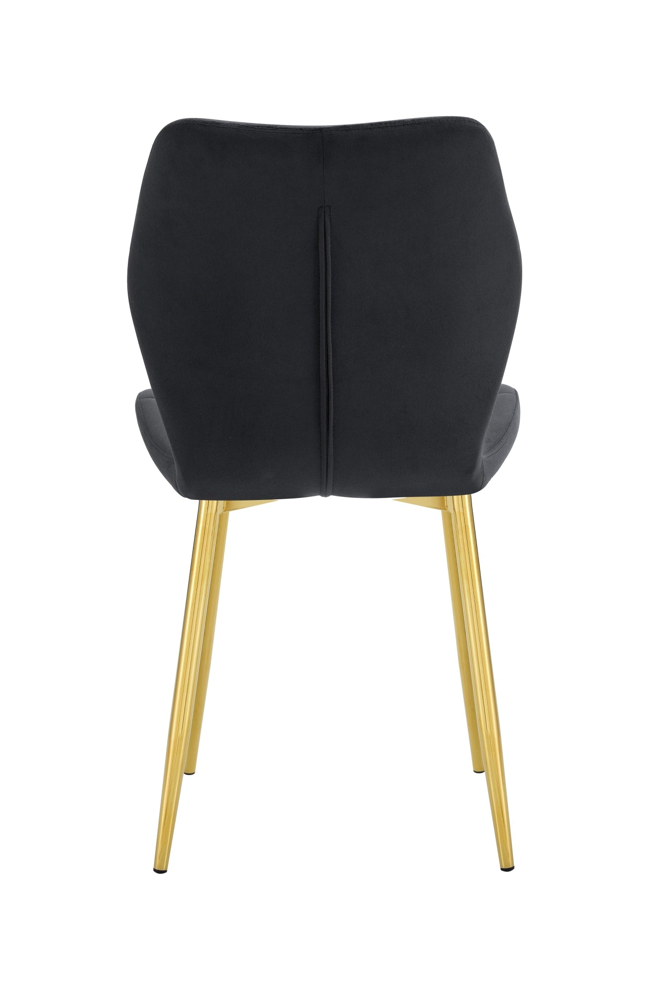 CHAISE COQUILLAGE VELOURS NOIR PIED GOLD