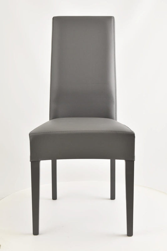 CHAISE KIRA ANTHRACITE PIEDS LAQUES ANTHRACITE