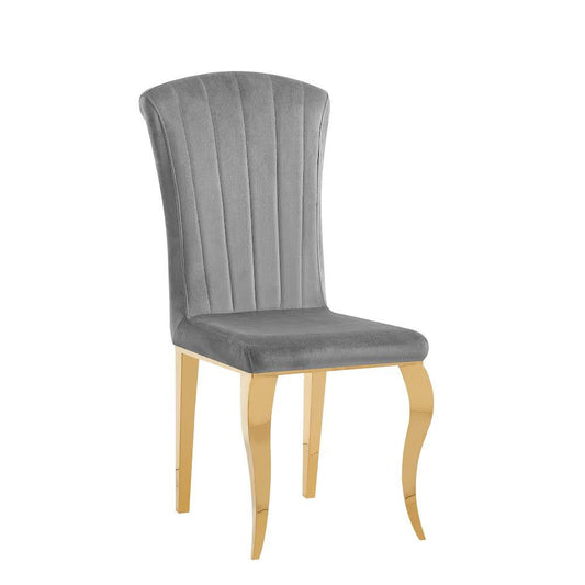 CHAISE LOUIS GOLD VELOURS ARDOISE
