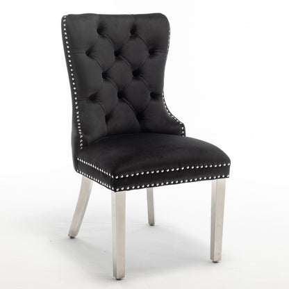 CHAISE POIGNEE RECTANGLE CHROME NOIR