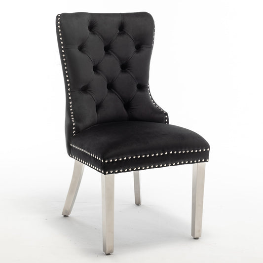 CHAISE POIGNEE RECTANGLE CHROME NOIR