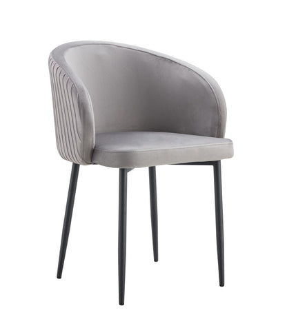 CHAISE AVEC ACCOUDOIR CARLITA GRIS PIED METAL NOIR