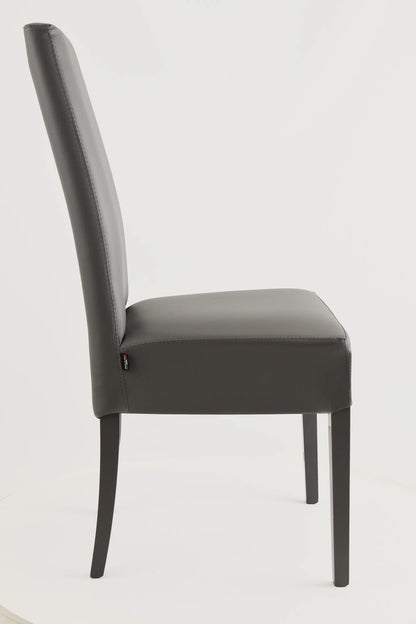 CHAISE KIRA ANTHRACITE PIEDS LAQUES ANTHRACITE
