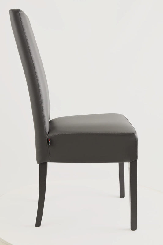 CHAISE KIRA ANTHRACITE PIEDS LAQUES ANTHRACITE