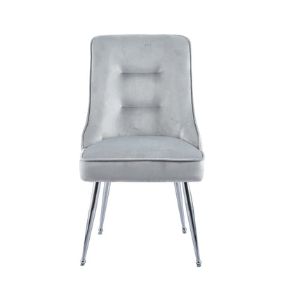 CHAISE ZIP CHROME VELOURS GRIS