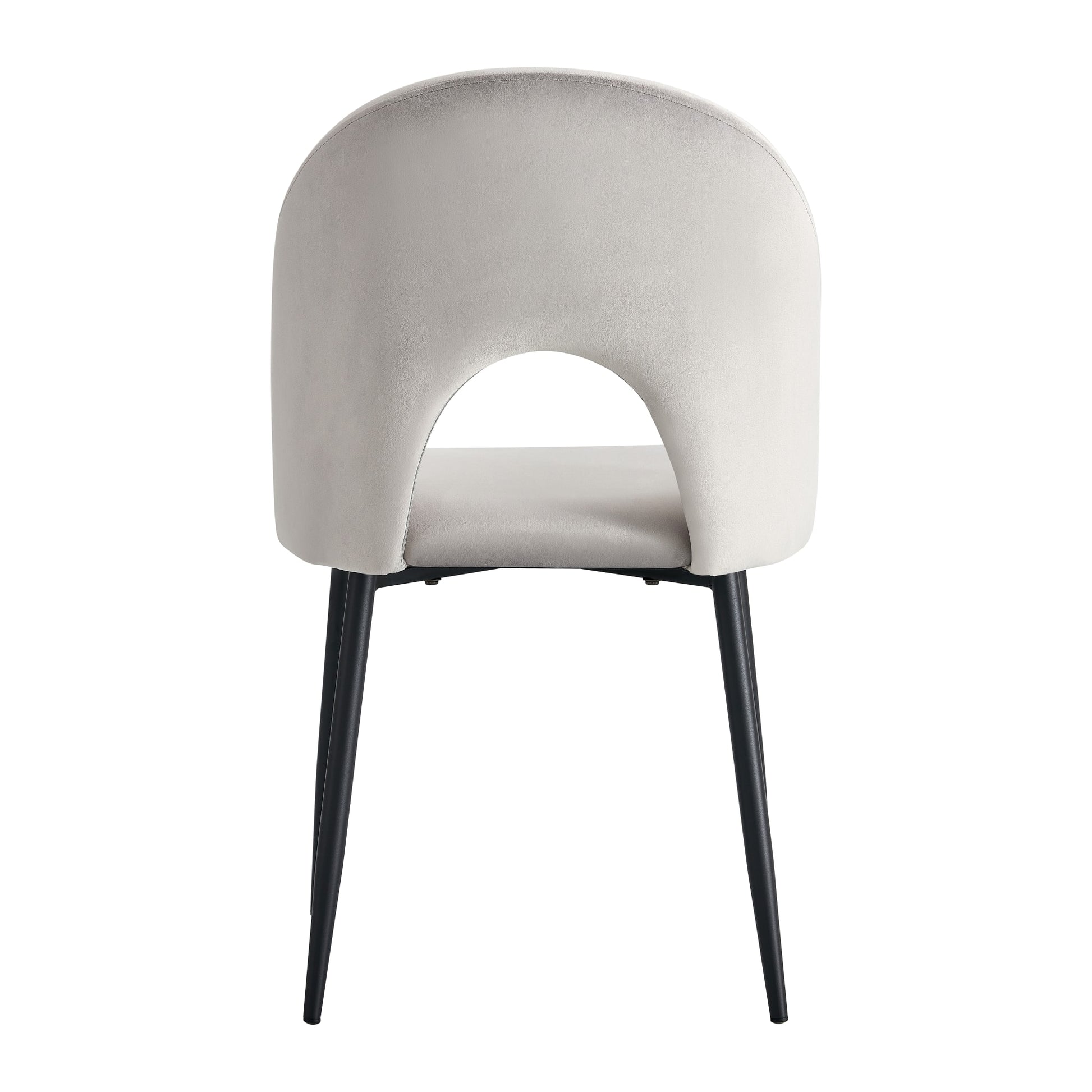 CHAISE TEDDY VELOURS GRIS PIED METAL NOIR