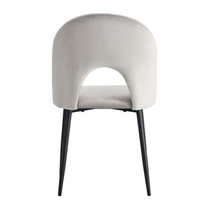 CHAISE TEDDY VELOURS GRIS PIED METAL NOIR