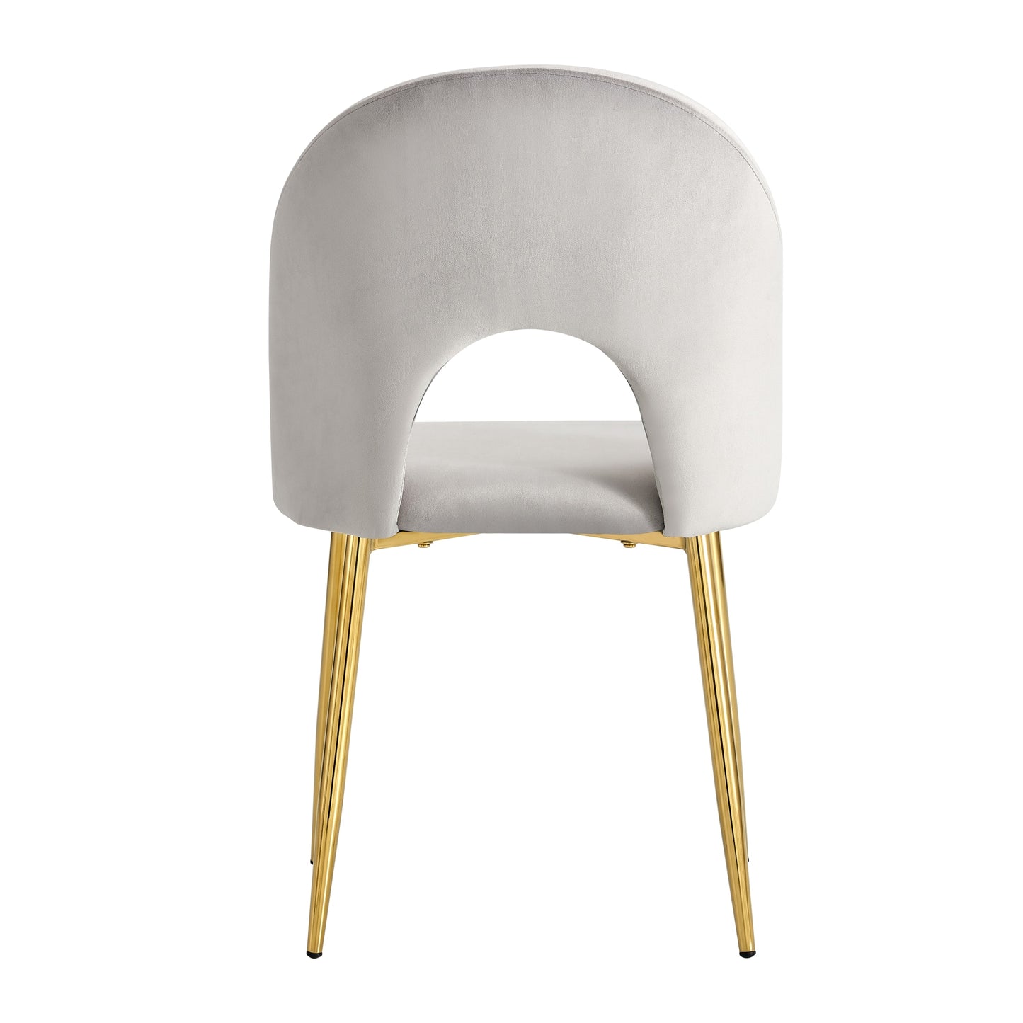 CHAISE TEDDY VELOURS GRIS PIED GOLD
