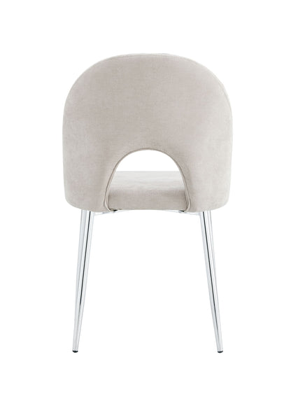 CHAISE TEDDY CHENILLE MOKA PIED CHROME