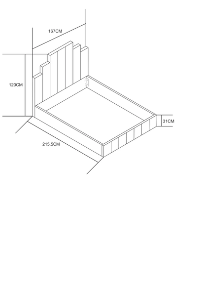 Cadre de lit PIANO velours 160x200 cm