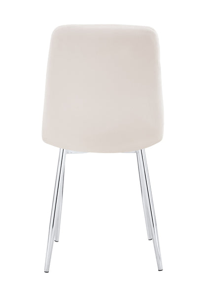 CHAISE ELISA PIED CHROME VELOURS BEIGE
