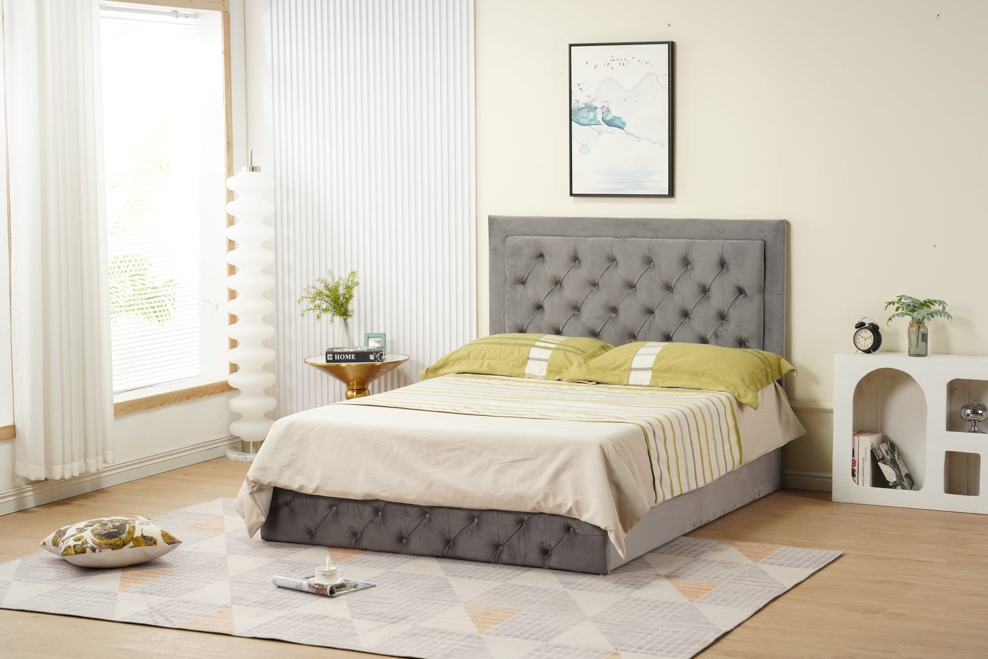 CADRE DE LIT ROMA GRIS 160 cm