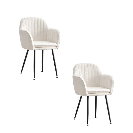 Lot de 2 chaises Chic KANVAS en velours pieds métal noir