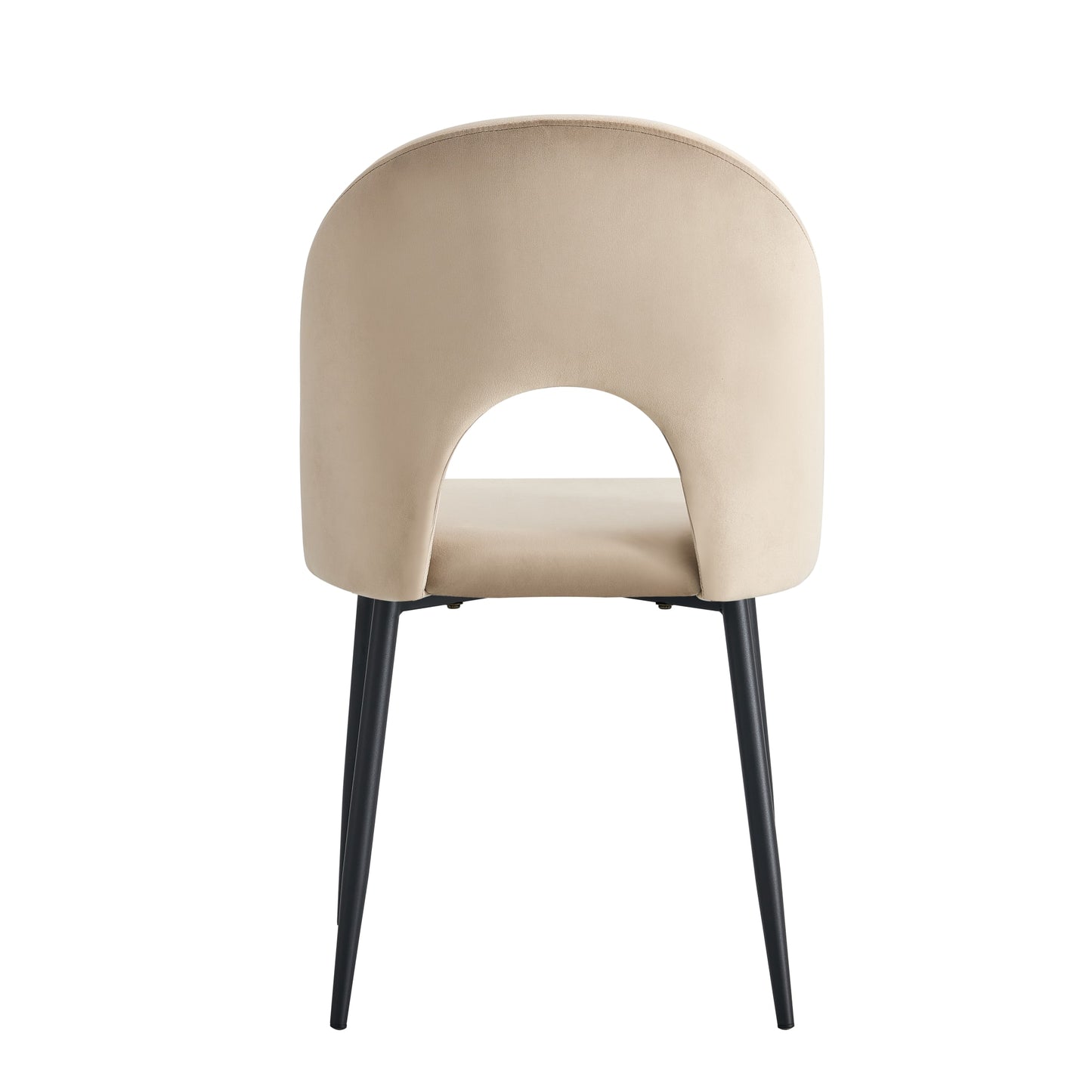 CHAISE TEDDY VELOURS TAUPE PIED METAL NOIR