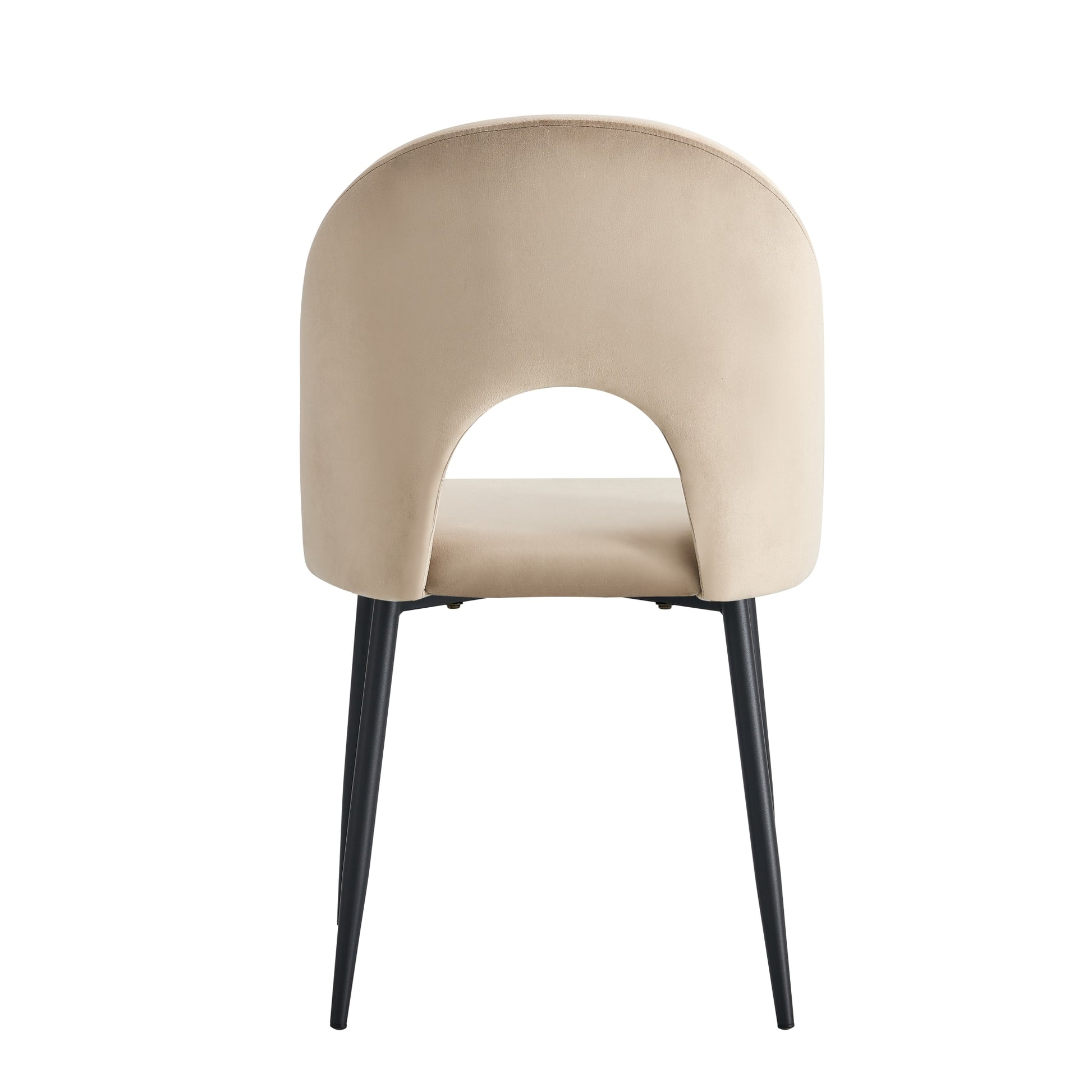 CHAISE TEDDY VELOURS TAUPE PIED METAL NOIR