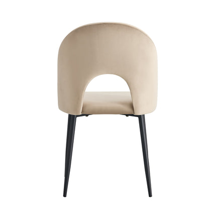CHAISE TEDDY VELOURS TAUPE PIED METAL NOIR
