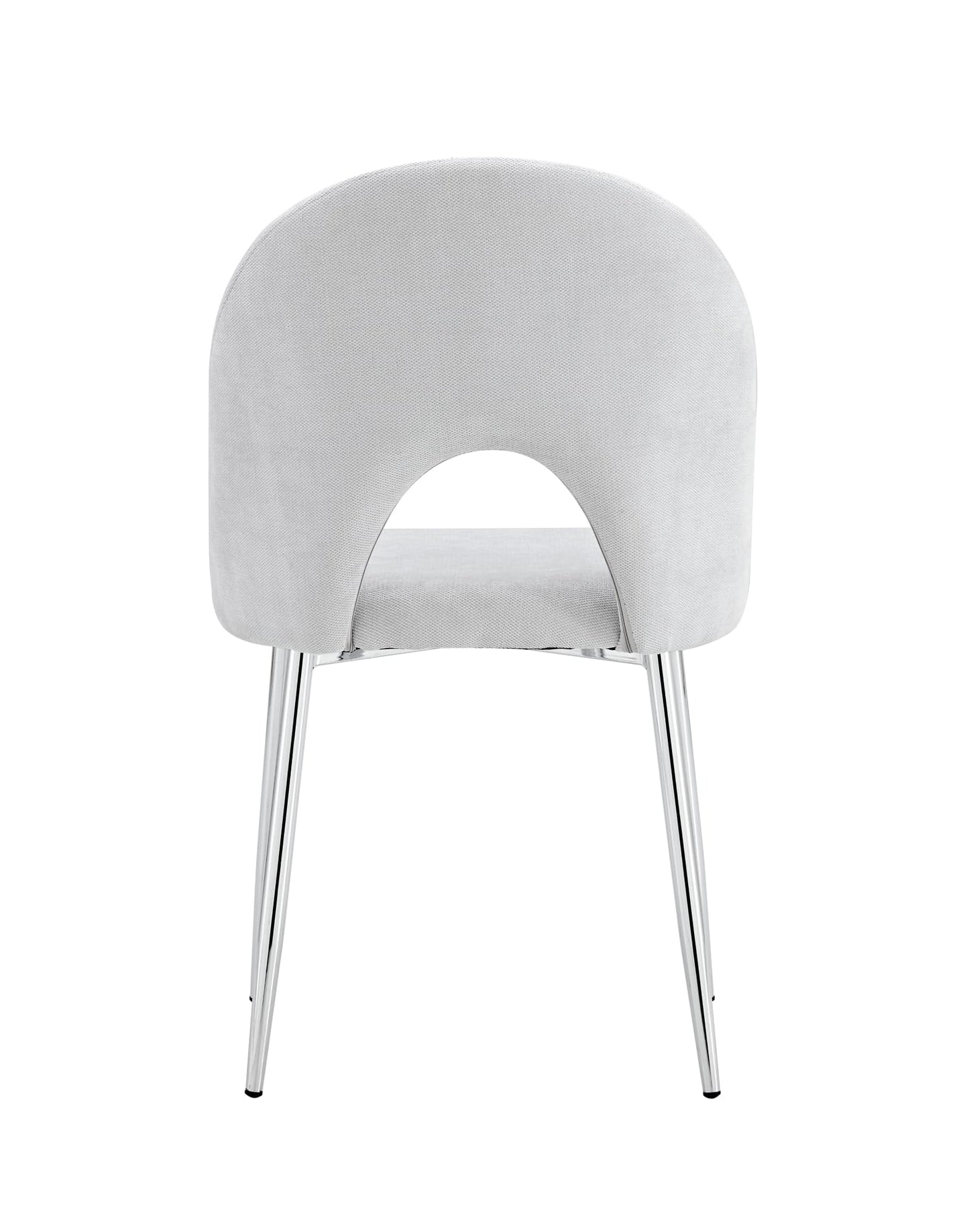 CHAISE TEDDY CHENILLE LIGHT GREY PIED CHROME