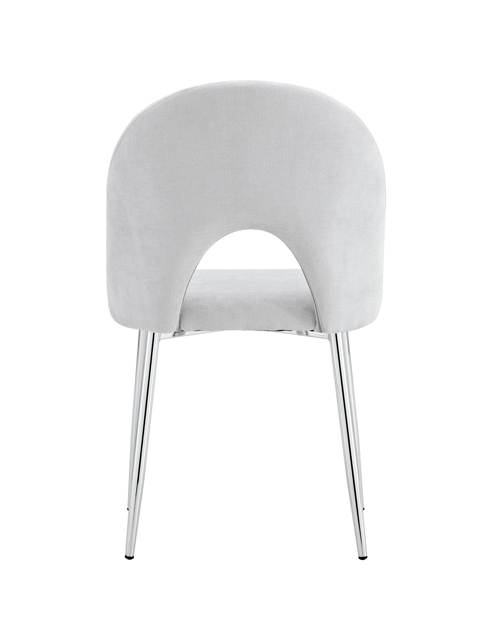 CHAISE TEDDY CHENILLE LIGHT GREY PIED CHROME