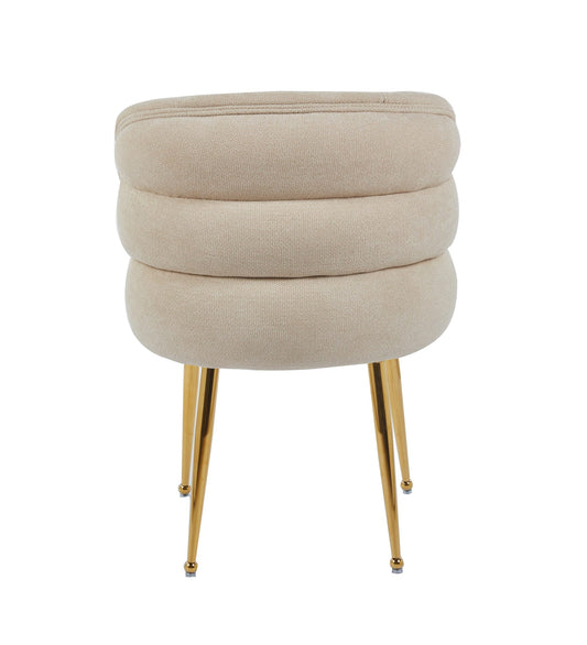 CHAISE SACHA PIEDS GOLD ASSISE MOKA TISSU EFFET LIN