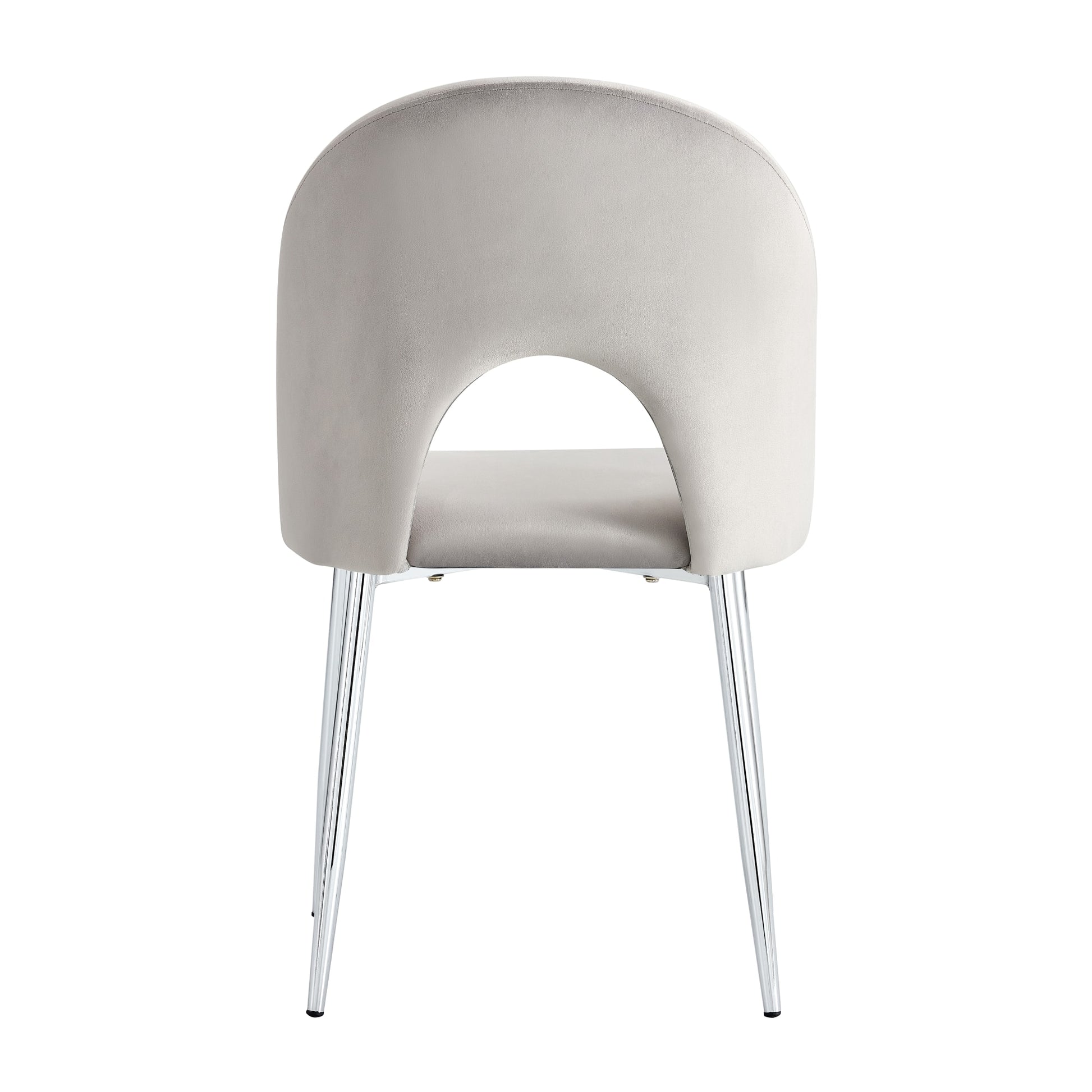 CHAISE TEDDY GRIS PIED CHROME
