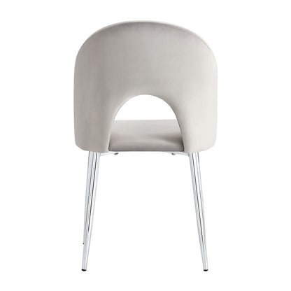 CHAISE TEDDY GRIS PIED CHROME