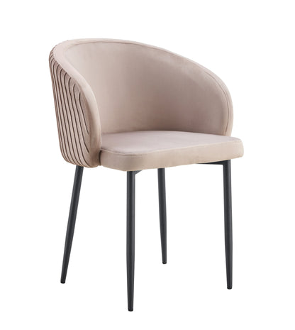 CHAISE AVEC ACCOUDOIR CARLITA MOKA PIED METAL NOIR