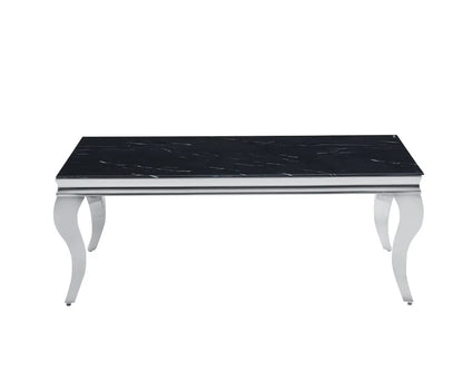 Table basse BAROQUE Chrome  120x60x45 cm