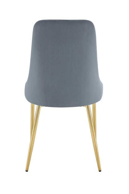 CHAISE BELIZE PIED GOLD VELOURS GRIS