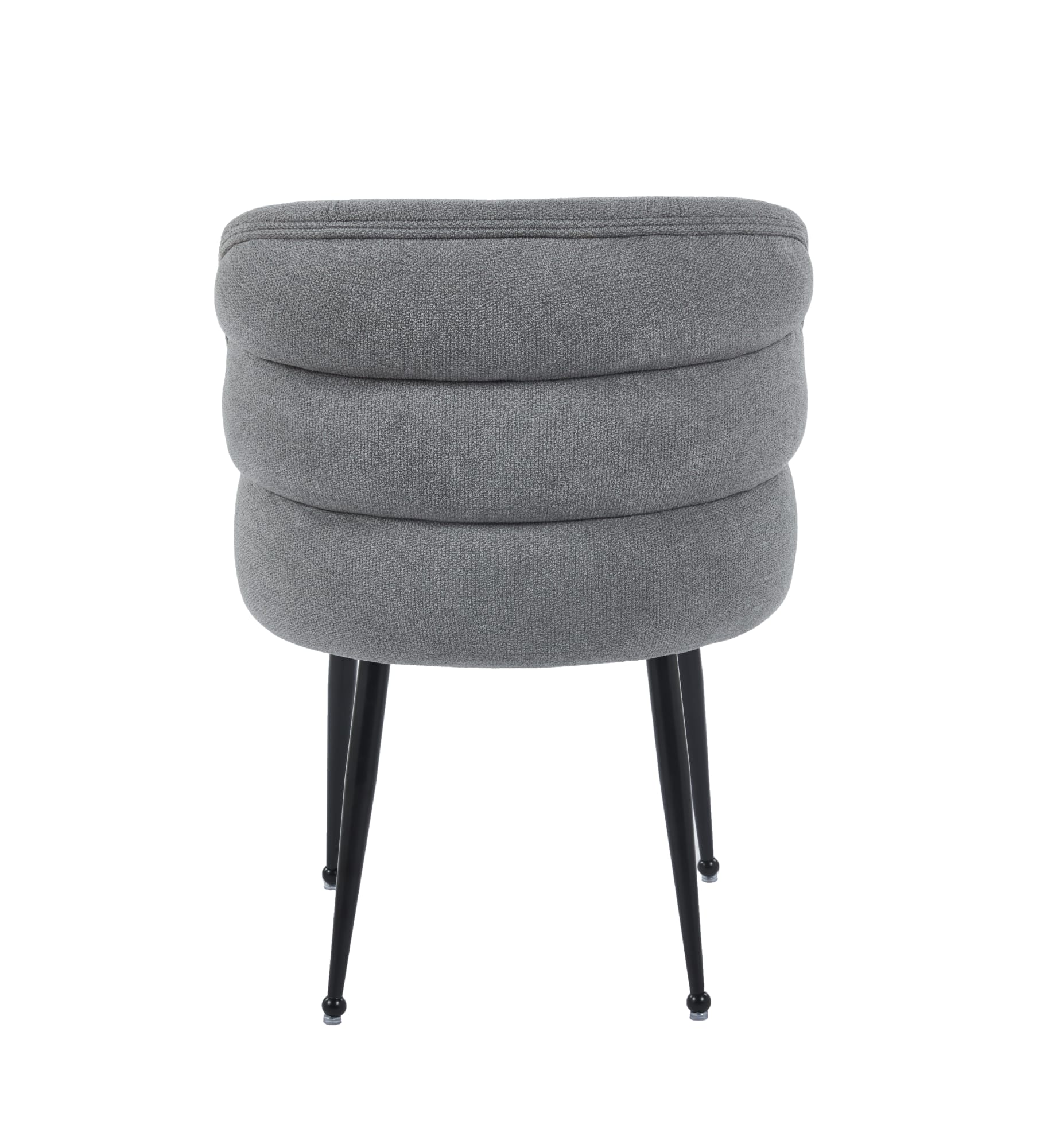 CHAISE SACHA PIEDS METAL NOIR ASSISE ANTHRACITE TISSU EFFET LIN