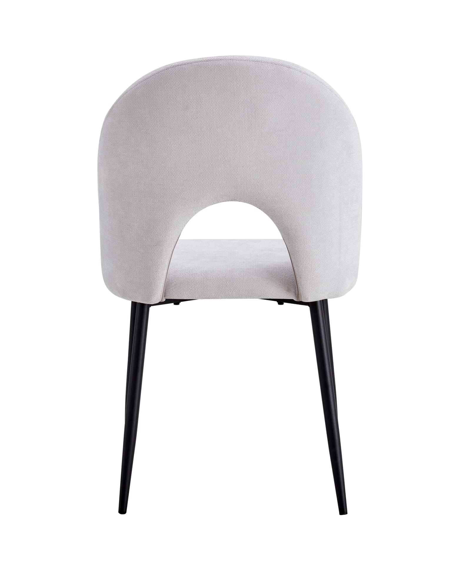 CHAISE TEDDY CHENILLE LIGHT GREY PIED METAL NOIR