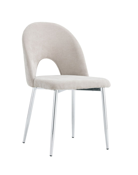 CHAISE TEDDY CHENILLE MOKA PIED CHROME