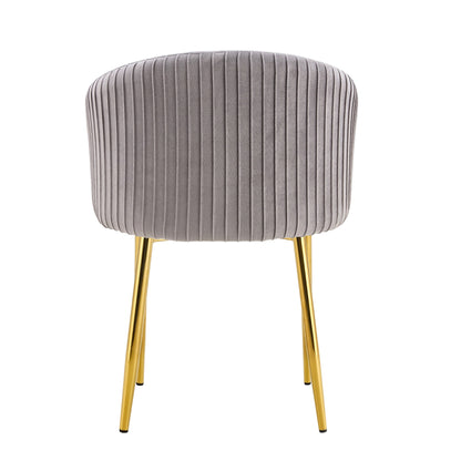 CHAISE AVEC ACCOUDOIR CARLITA GRIS PIED GOLD