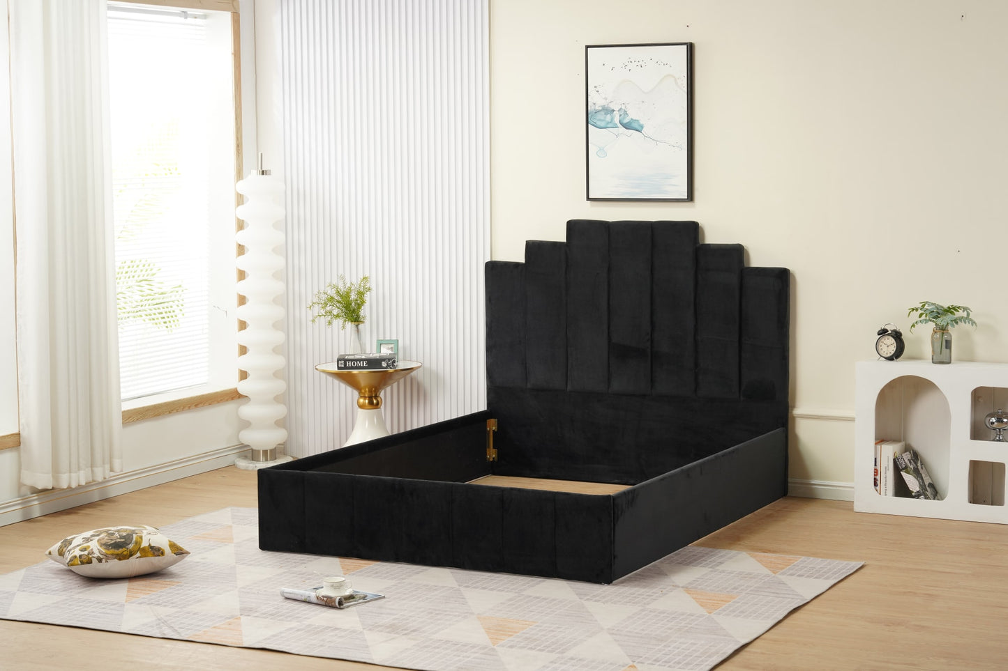 CADRE DE LIT PIANO NOIR 140x190 cm